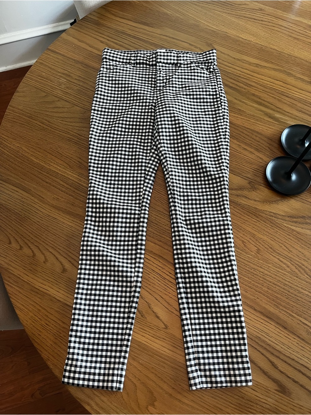 GAP Black & White Gingham Skinny Ankle Pants
